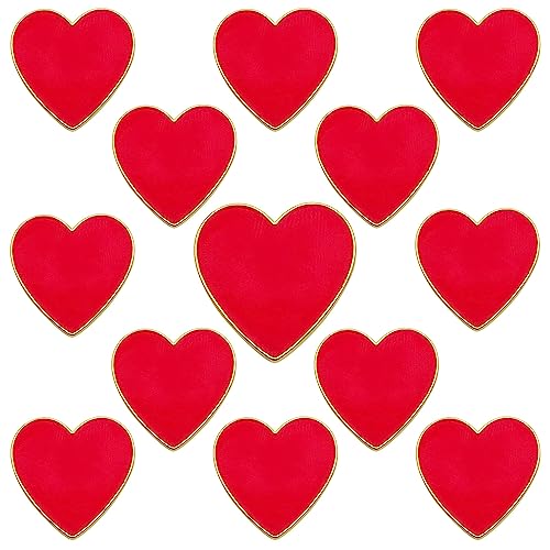 14Pcs Red Heart Brooch Pins, Enamel Pins for Women, Love