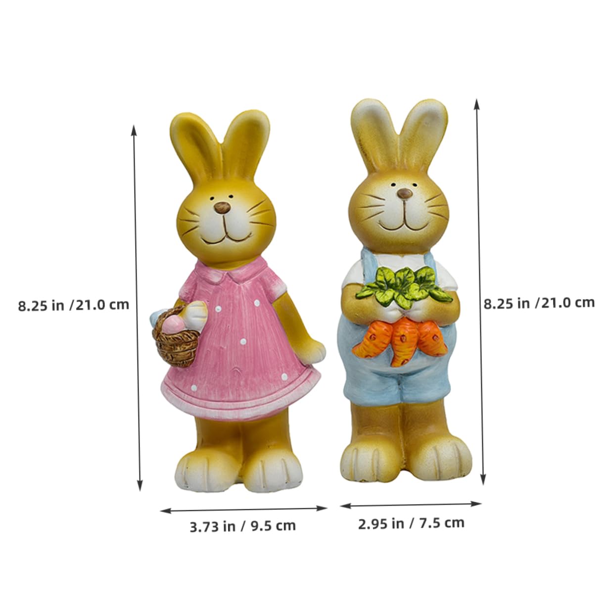VOSAREA 2pièces Statue De Lapin De Jardin Figurine De Lapin pour Décoration Intérieure Et Extérieure Ornements Créatifs