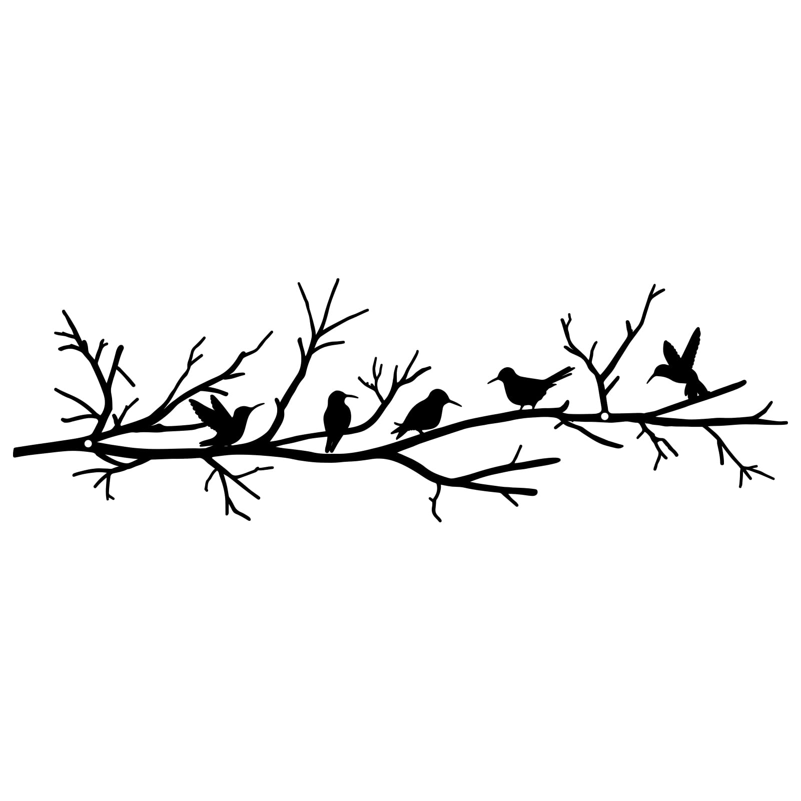 Resama Metal Bird Wall Art Branch Decor, 17 x 5.3 Inch Metal Wall Sculpture, Black Birds on Tree Branch Wall Hanging for Living Room Bedroom Bathroom Office, Indoor Outdoor Home Art