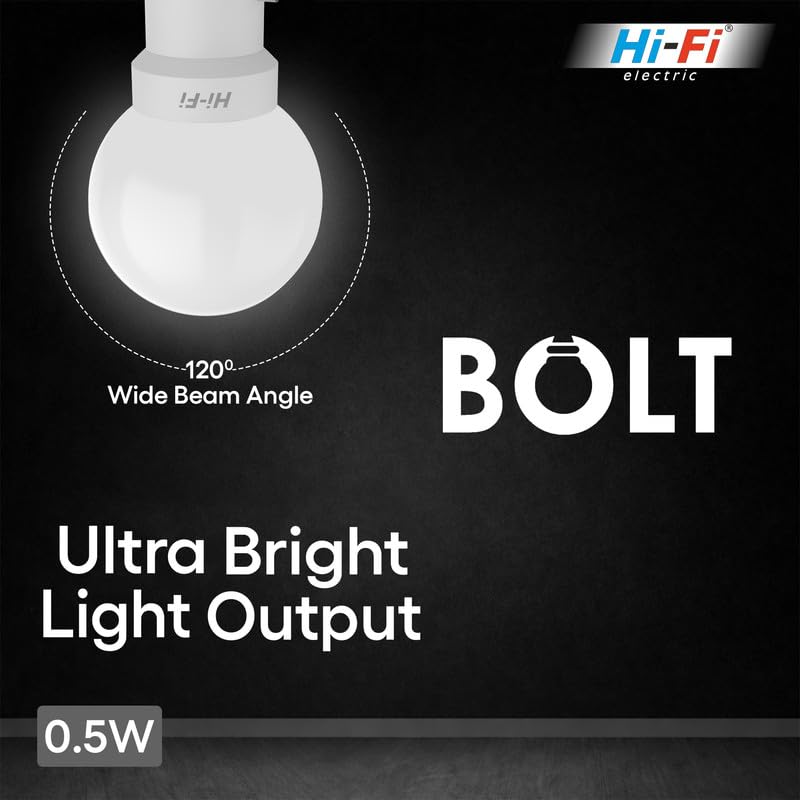 Image of Hi-Fi 0.5W LED Bulb Cool White (6500k) B22 Base | Energy Efficient Zero Watt Light | Decorative Night Lamp for Home, pooja room light & Bedroom Zero Blub (Pack of 2)