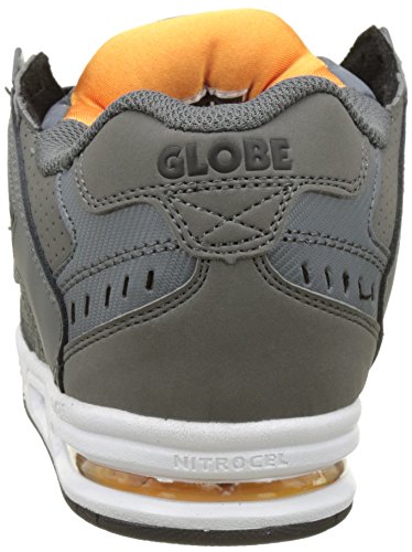 Image of Globe Men's Sabre Skateboarding Shoes, Grey Shadow Pewter Orange, 10.5