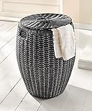 polyrattan esstischgruppe Gefertigt aus anthrazitfarbenem Polyrattan, weiß gekalkt