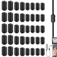 Molbory 40 Stück Ferritkerne für Kabel, Ferritkerne Entstörfilter Ferritfilter, Entstörfilter Klappferrit Mantelwellenfilte Aufsteckbarer Ferritring für 3.5mm 5mm 7mm 9mm Durchmesser Kabel, Schwarz