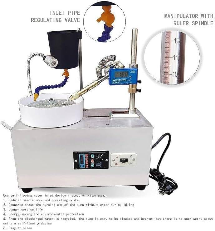 Polisseuse professionnelle de bijoux avec moteur de 180 W et vitesse de 2800 tr/min pour le meulage et le polissage des pierres précieuses