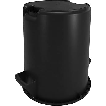 SPARTA Bronco Waste Container Trash Container, Round Trash Bin for Disposal, 10 Gallons, Black, (Pack of 6)