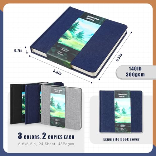 Cuadernos de acuarela Mooliwe formato cuadrado para practicar ilustraciones y técnicas húmedas 3