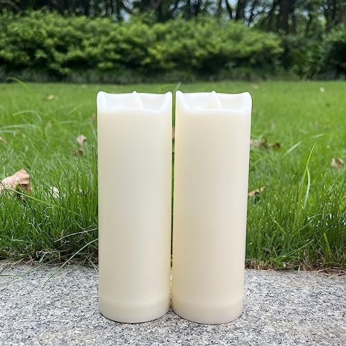 Image of 2 inchx 6 inch LED Flameless Candles with Timer Battery Operated Outdoor LED Lights Fake Flickering Waterproof Candles for Home Decorations Garden Decor Wedding Party Christmas Party Set of 2