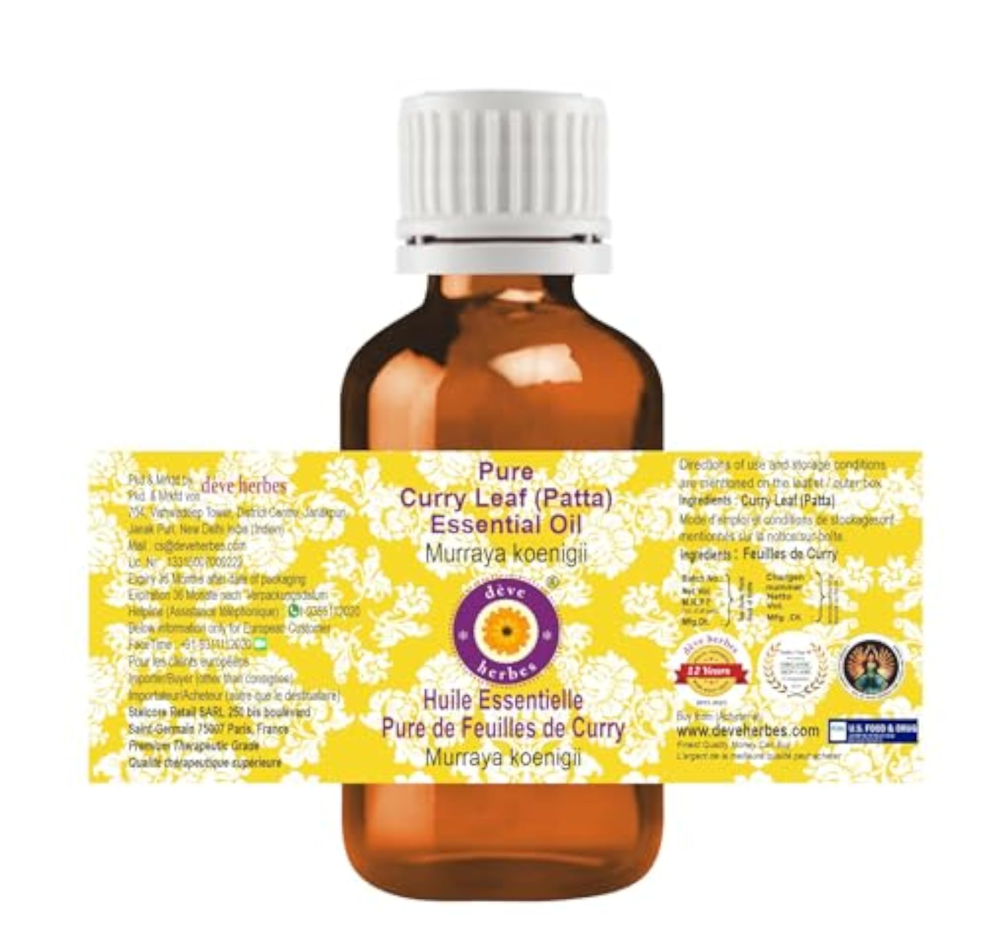 Deve Herbes Pure Curry Leaf Essential Oil, 100ml
