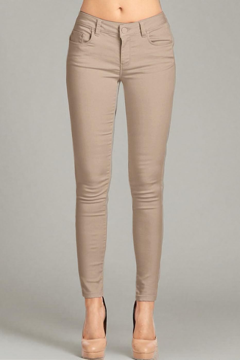 2LUV Women's Stretchy 5 Pocket Skinny Color Uniform Pants - Image 7