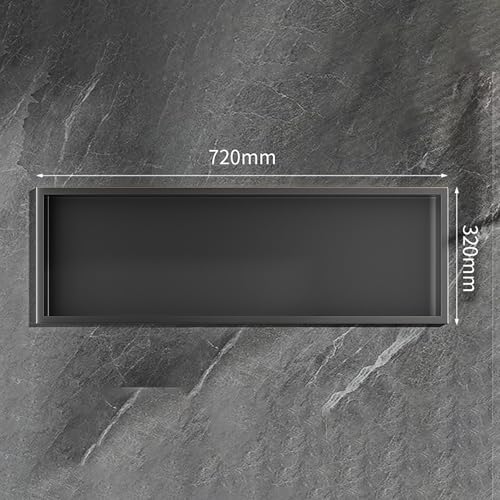 Étagère de douche acier inoxydable 63x32 cm noire pour rangement de salle de bain - 4