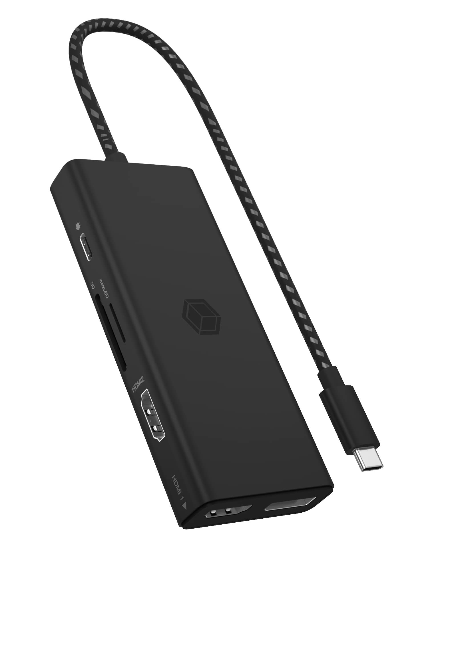 ICY BOX Docking Station USB-C (12-en-1) con 2x HDMI & 1x DP (4K 60Hz), 3x USB 3.0 HUB, Alimentazione 100W, Gigabit Ethernet, Dock Station Portatil, IB-DK4011-CPD