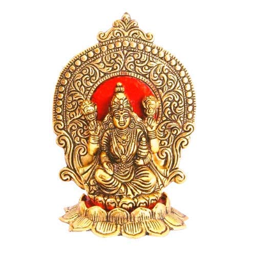 RCI Handicrafts Goddess Lakshmi Metal Showpiece – Beautifully Carved Idol Seated on Lotus for Home Temple, Pooja Room, Diwali Décor & Auspicious Gifting - Image 3 thumbnail