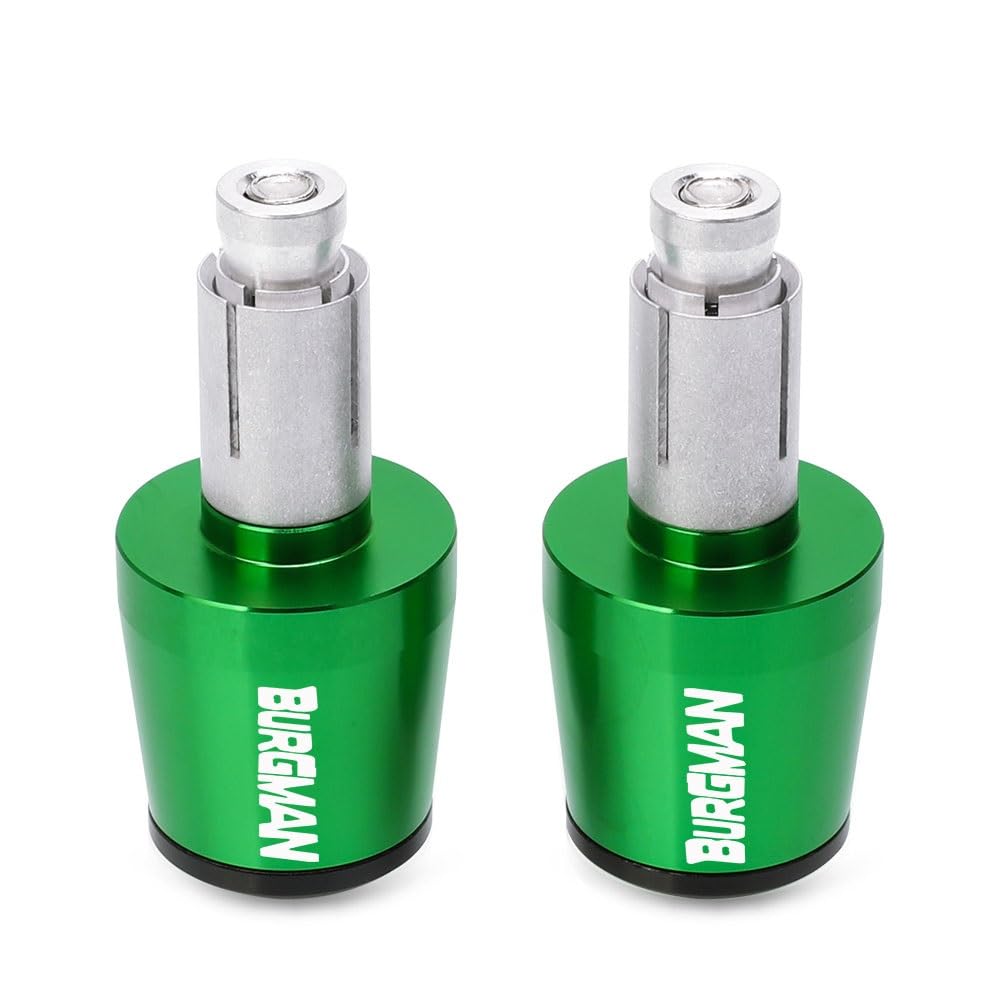 Extremos de barra Suzuki Burgman AN650 AN400 tapa final de aluminio mecanizado verde