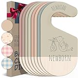 HIPPOTALE Baby Clothes Dividers For Closet - Wooden Baby Clothes Organizer Dividers for Boy & Girl, 8 Baby Closet Dividers by Size - Ideal Clothing Organizers