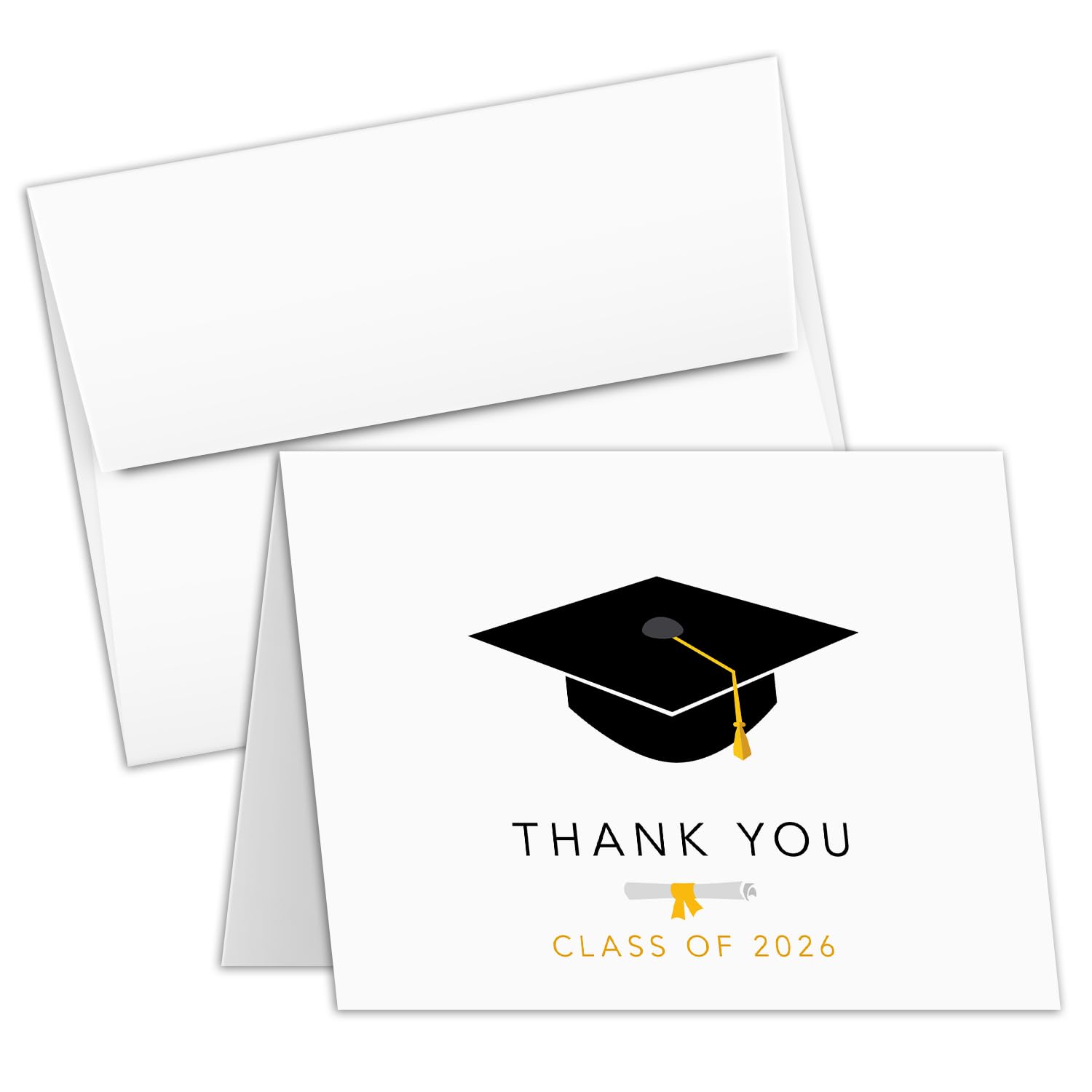 Graduation Cards 2026 – Thank You Card - Cute & Stylish Greeting, Appreciation, Celebratory Greeting Card | 4.25 x 5.5” When Folded (A2 Size) | 80lb