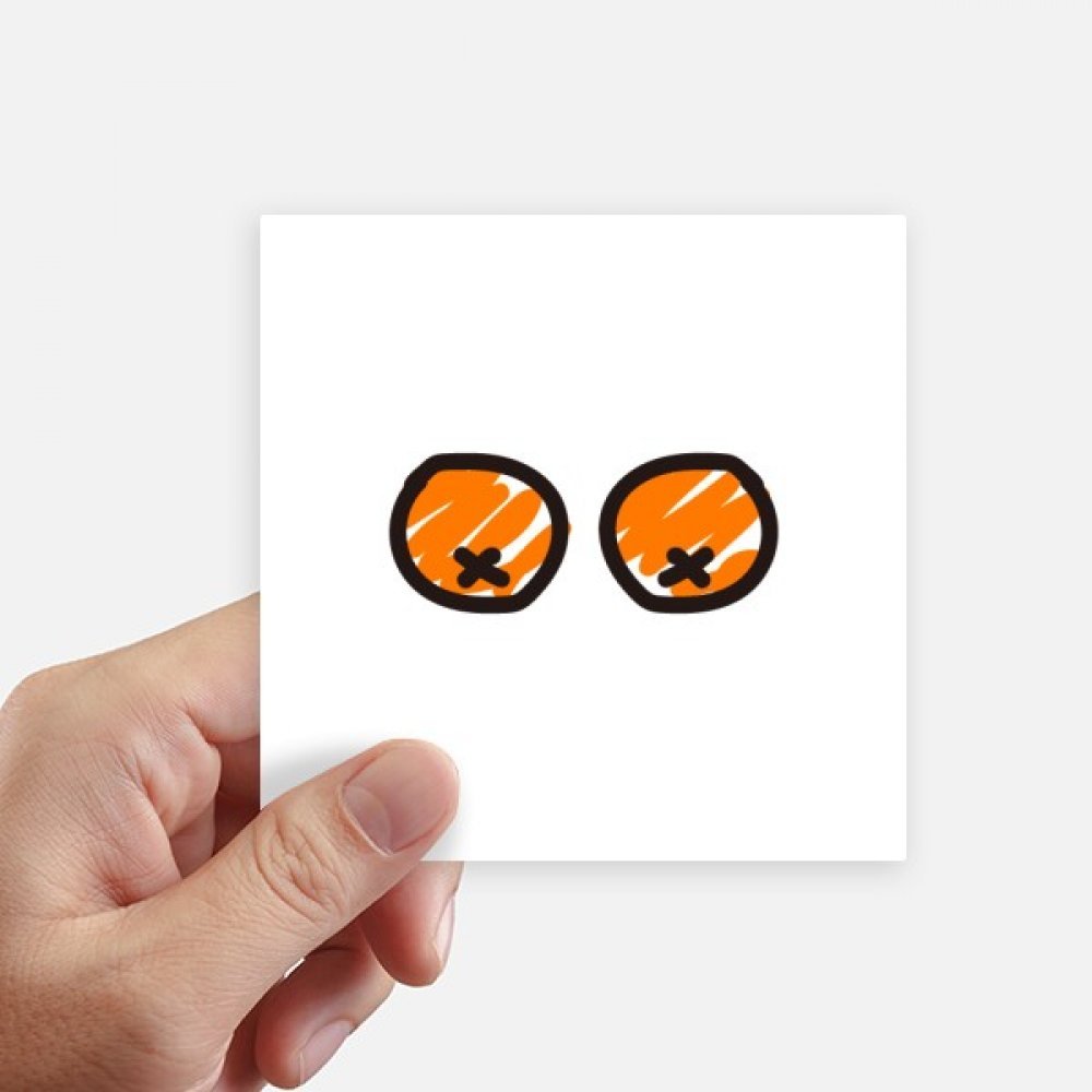 Autocollant carré orange drôle 10cm DIYthinker pour ordinateur et mur x8