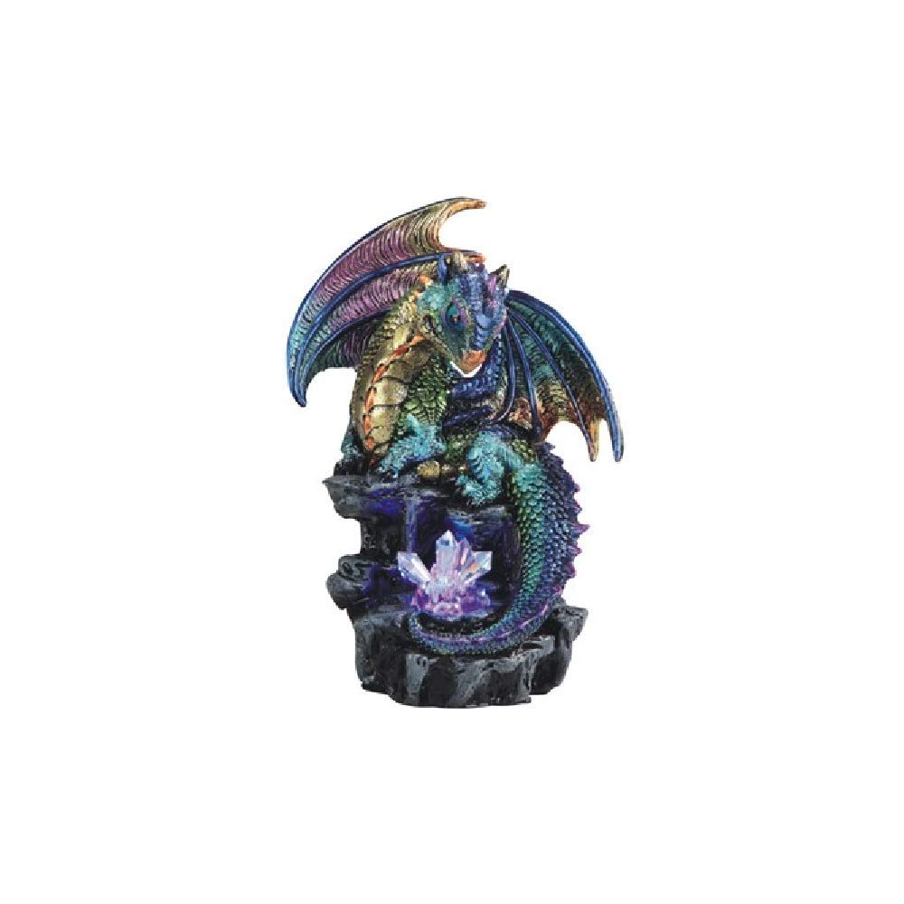 GSC 71776 6.25 Inch Dragon Figurine LED Light Purple and Green, Blue