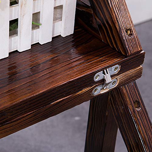 Escalera plegable de madera maciza LUNEZY y taburete de 3 pasos 7
