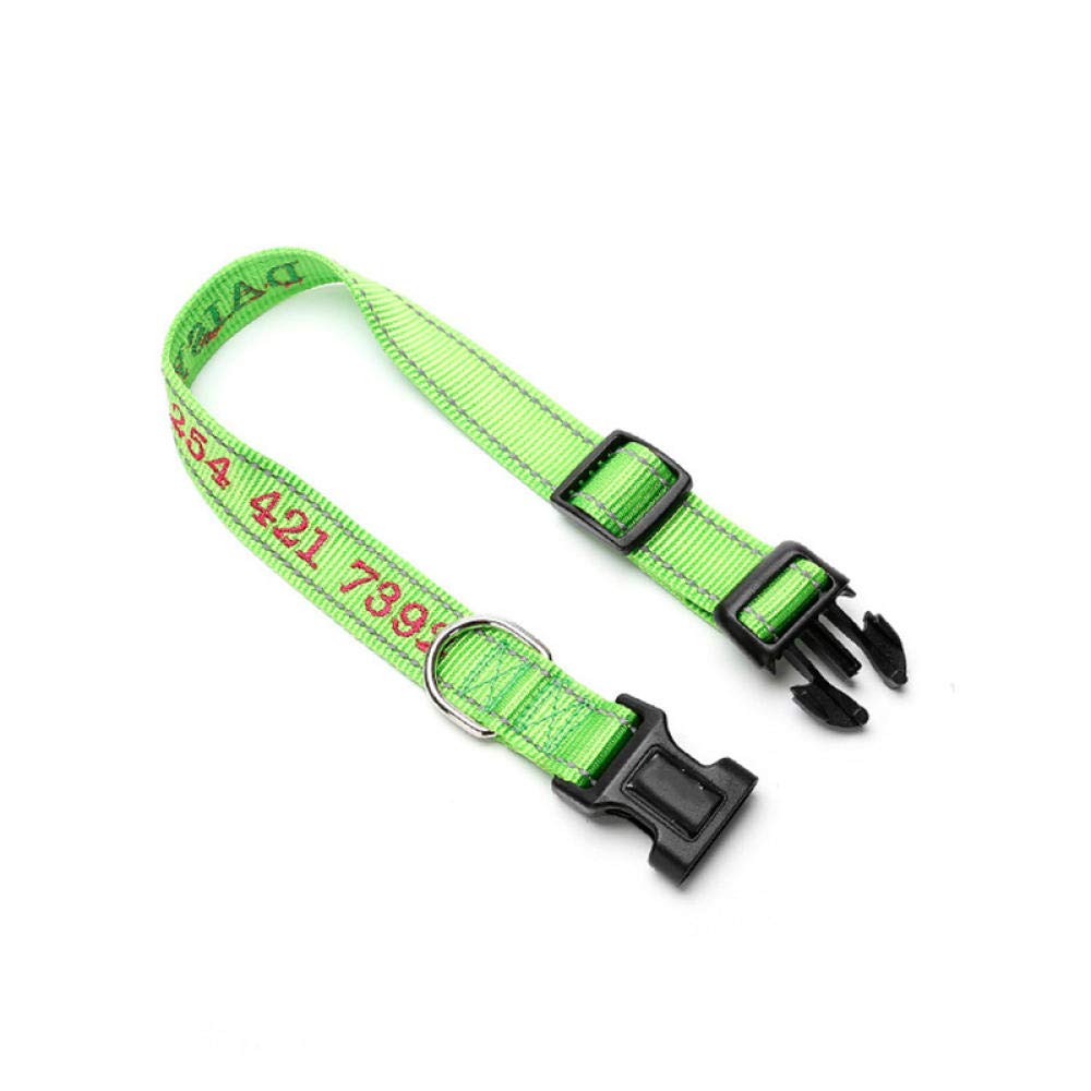 LYVQZPWLRHund mit Werkzeug, Haustierleinen Personalisiertes Hundehalsband Nylon Reflektierendes Halsband Stickerei Name Telefonnummer Individuelle Halsbänder Graviert(Purple,Small)