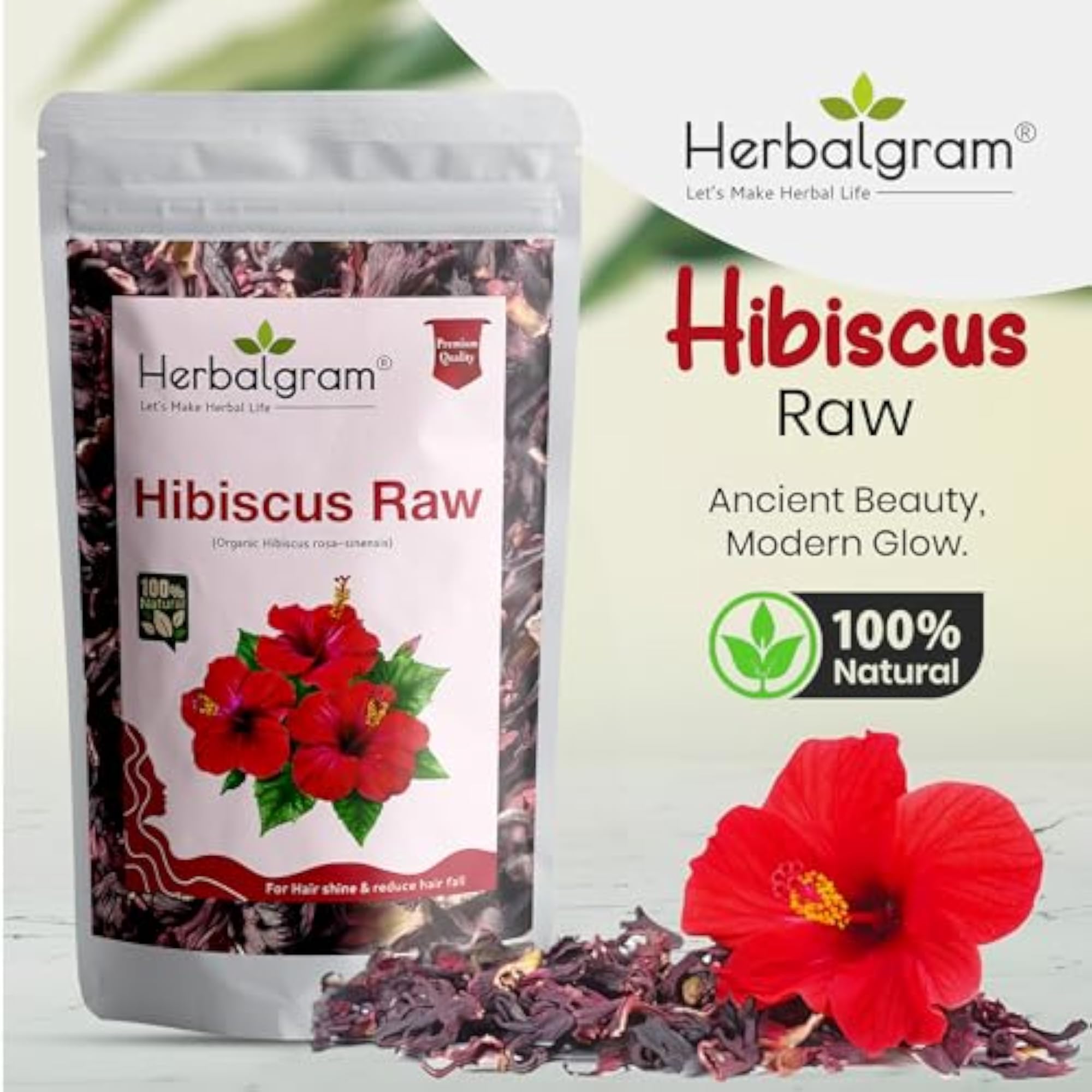 Raw Reetha Nuts & Hibiscus Flower Combo Pack