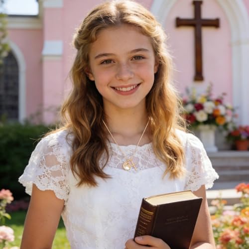 Image of Mustard Seed Cross Necklace for Teen Girls Women, Moving Mountains Faith Christian Religious Birthday Jewelry Gifts