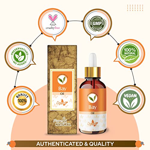 Image of Crysalis Bay (Laurus Nobilis) Oil|100% Pure & Natural Undiluted Essential Oil Organic Standard For Skin & Hair Care|Therapeutic Grade Oil,Controls Dandruff & Even Tones Skin - 100ML With Dropper