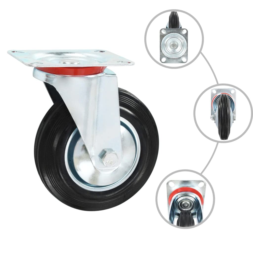 Juego de ruedas giratorias con 2 ruedas de freno y 2 ruedas giratorias de 160 mm para bancos de trabajo y vagones – 4 unidades con doble freno