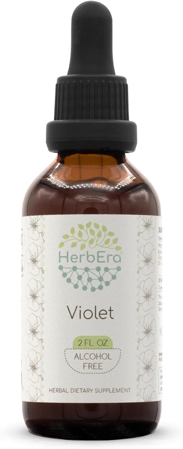 Violet B60 Alcohol-Free Herbal Extract Tincture, Concentrated Liquid Drops Natural Violet (Viola Tricolor) (2 fl oz)