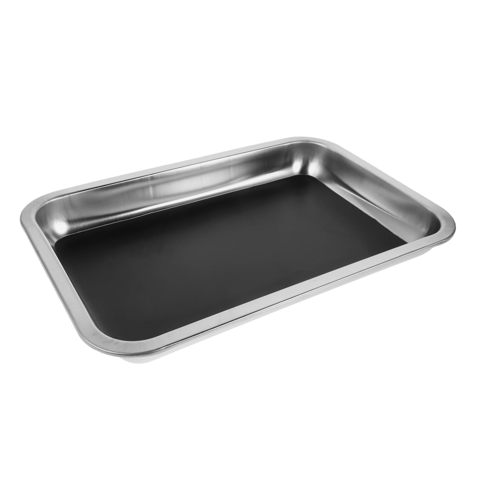 ERINGOGO Educational Biology Equipment Stainless Steel Dissecting Tray Lab Organizer Metal Dissection Plate Safety Edges 31x21x4cm