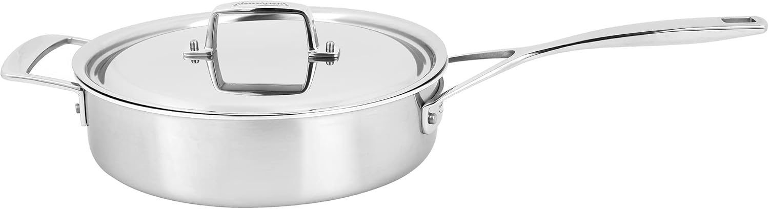 Demeyere Essential 5-ply 3-qt Stainless Steel Saute Pan with Lid