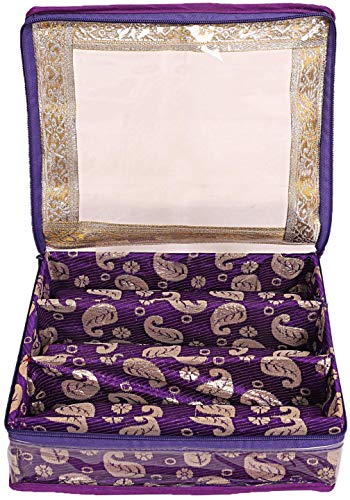 Home Style India 3 Rod Brocade Brazalete Caja (azul)