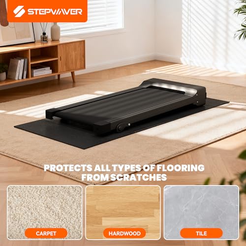 Image of Stepwaver Walking Pad Mat for Carpet, Treamill Mat for Hardwood Floors, High Density, 1 /4 Thickness, Folable, Floor Protection for Bike, Elliptical, Treadmill