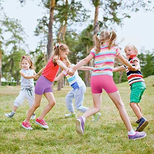 Poroka 8 Pack Girls Bike Shorts Dance Shorts Thick Modal Shorts Breathable Safe Active Shorts 8 Color (4-5T) #TOP4