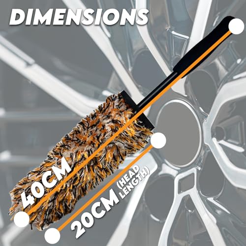 Image of Xtremeauto Soft Head Alloy Wheel Brush - Car Alloy Wheel Cleaner Brush Detailing Cleaning Brush, No Metal Non Scratch Rim Car Wheel Brush Perfect For Motorcycle, Cars & Bicycles (Orange