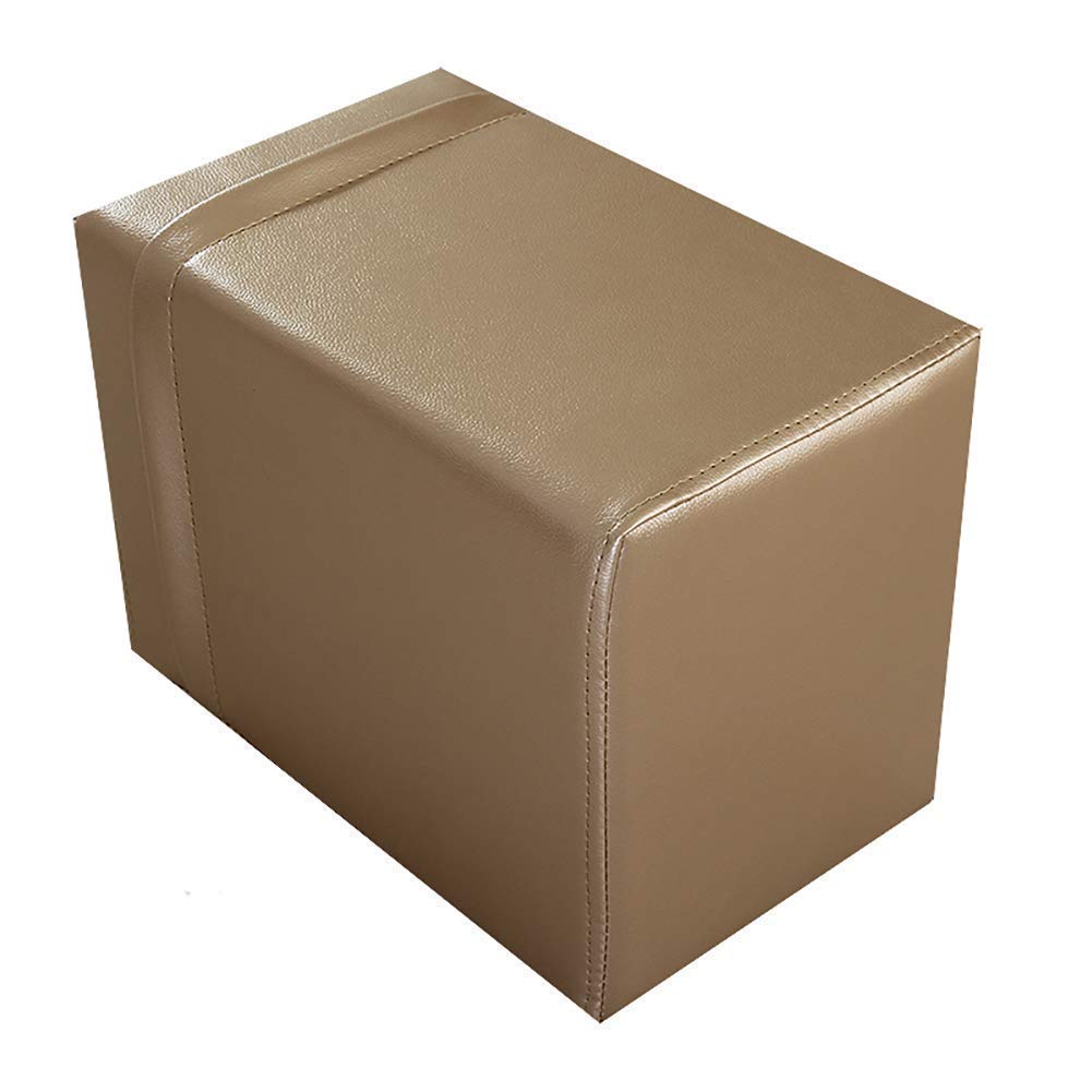 Pouf en cuir rectangulaire design élégant et assise souple de qualité