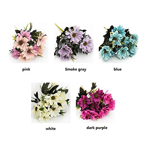 Flor artificial de braguilha, flores falsas, 5 ramos, 10 cabeças, pintura a óleo vintage, estilo mar