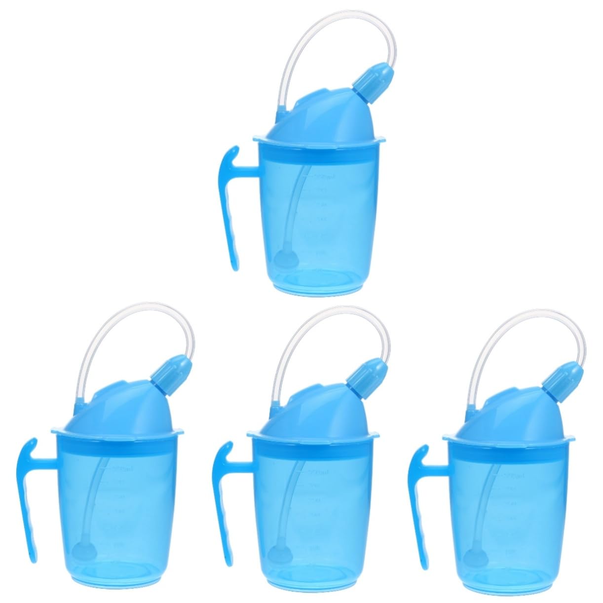 4 Pièces gobelet invalidité désactiver avec siroter tasse à boire dysphagie tasses pour handicapés tasse d'alimentation tasse pour régime liquide Plastique Blue