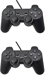 Kit 2 Joystick Controle Para Pc Gamer Jogos Vibração Dual Shock Usb Com Fio