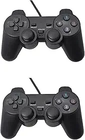 Kit 2 Joystick Controle Para Pc Gamer Jogos Vibração Dual Shock Usb Com Fio