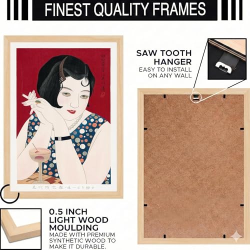 Image of BLINKART Henri Matis Aesthetic Modern Art Walls With Frame | Natural Wood Texture | Living Room Bedroom Office Wall Decoration | Poster Home Decor Frames Wall Bedroom | 12x8 Inches (D243)