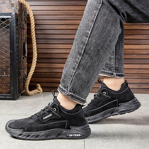 Image of ANUFER Mens PU Sport Shoes Fashion Chunky Sneakers Height Increasing Trainers