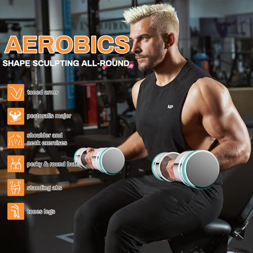 Lot de 2 Haltères en Acier 5kg 10kg - Haltères Réglables Ultra Compacts avec Poignée en Mousse pour la Musculation, l'Haltérophilie, l'Entraînement à Domicile et à Salle de Sport – Image 5