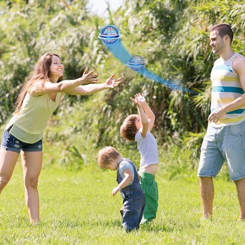 Skicare 2025 Hover Ball Flying Orb mit LED Licht, Magische Spinnerin Drohne für Kinder Boomerang Flugzeuge Spielzeug Geschenke für Jungen Mädchen Indoor Outdoor Fidget UFO (Blau)