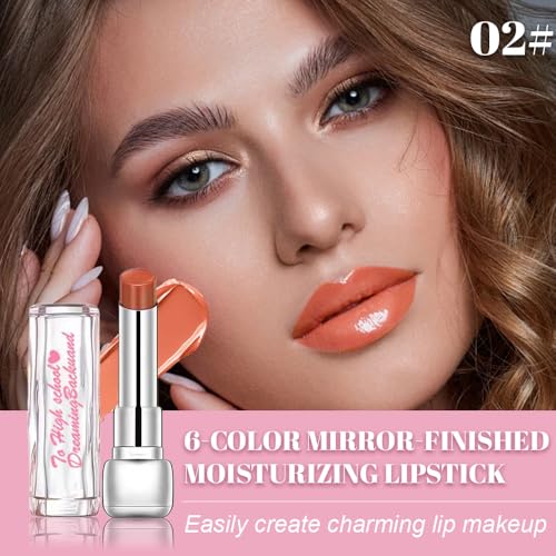 Image of Bright Orange Plumper Moisturizing Butter Lipstick for Women, Natural Tinted Lip Balm Shine Nourishing Hydrating Lip Gloss Stain for Dry Lips, Lightweight Lip Liner Care Makeup,Vegan 1Pc Orange
