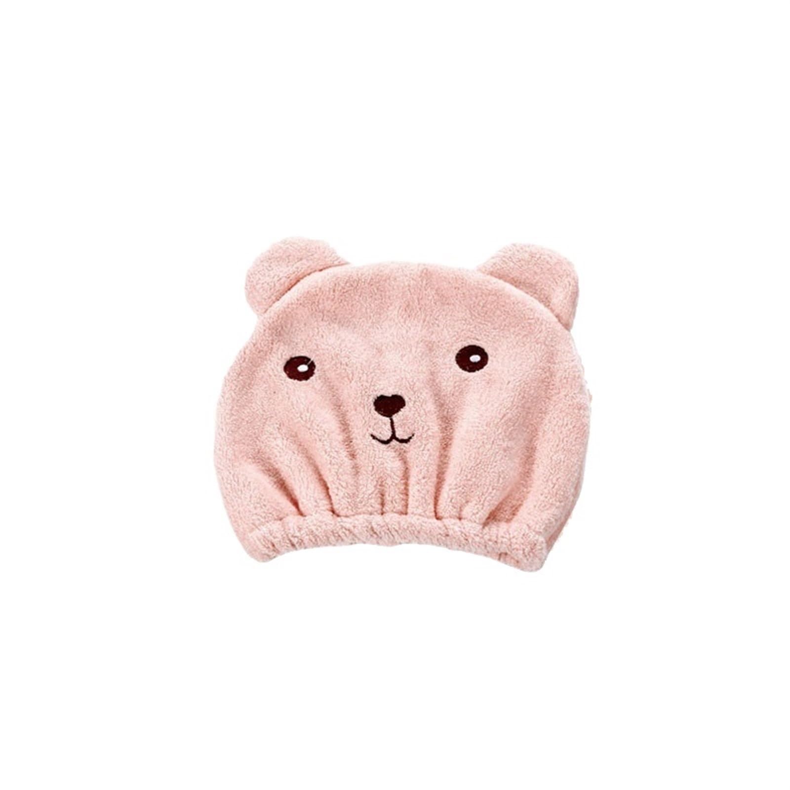 Schnelltrocknendes Haarturban Hübscher kleiner Bär, Haartrocknungskappe, Handtuch, Mikrofaser, schnell trockenes Haar, Duschhut, eingewickelte Handtücher, Badekappe, Badezimmer-Accessoires(Pink,20PCS)