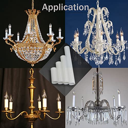Goochan 2 3 4 6 Inch White Plastic Candle Cover Sleeves,Chandelier Socket Sleeves,Candelabra Base E12 Socket Covers Set Of 12 (3.5-Inch / 12-Pack) #TOP5