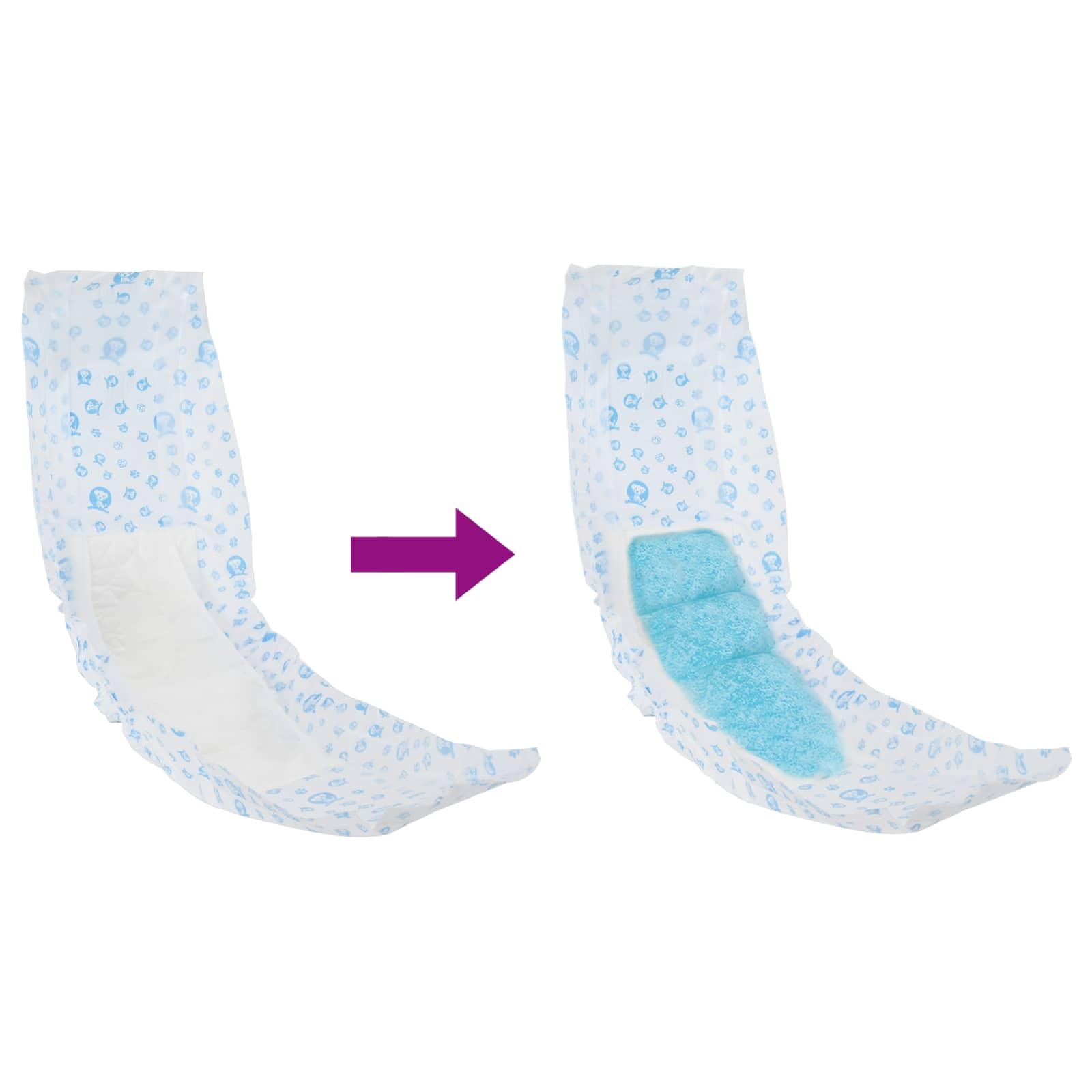 Protection Hygiénique Jetable pour Chien Mâle Taille M 30 pcs Blanc Absorbant Ajustable Confortable Maintien Sécurisé pour Incontinence Urinaire Chaleurs Éducation Senior Voyage