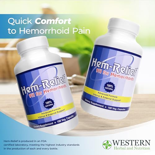 Western-Herbal-Nutrition-911-Natural-Hemorrhoid-Pills-Eases-Itching-Burning-Discomfort-Effective-Hemorrhoid-Treatment-and-Capsules-Hemorrhoid-Shrinking-Treatment-360-Veg-Cap