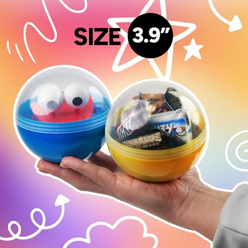 Image of Capsule Vending Machine Translucent-Green Round Capsules Empty 14 pcs 3.9 inch - Gumball Machine Capsules Easter Basket Stuffers Birthday Gifts - Pinata Stuffers Craft Supplies Claw Machine Refills