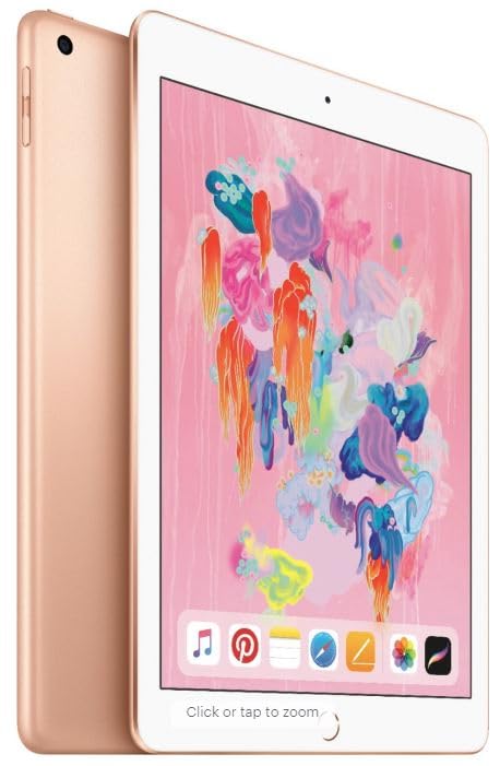 Image of 2018 Apple iPad (9.7-inch, Wi-Fi + Cellular, 128GB) - Gold (Renewed Premium)